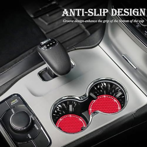 2PCS Bling Cup Holder Coaster, 2.75 Inch Auto Car Cup Holder Insert Coasters - Image 3