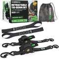 Rhino USA Retractable Ratchet Straps - 1in x 10ft by RhinoUSAInc