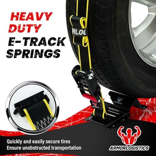 2Pack UTV Wheel Chock Tie-Down Kit, 2 in x 8 ft Heavy Duty Trailer Tire Straps - Image 3