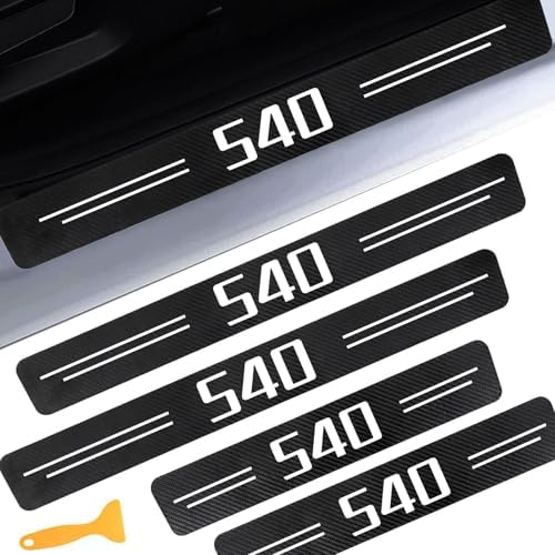 Door Sill Protectors for 5-Serie 540i, Carbon Fiber Leather Front/Rear Door by CHIYLE