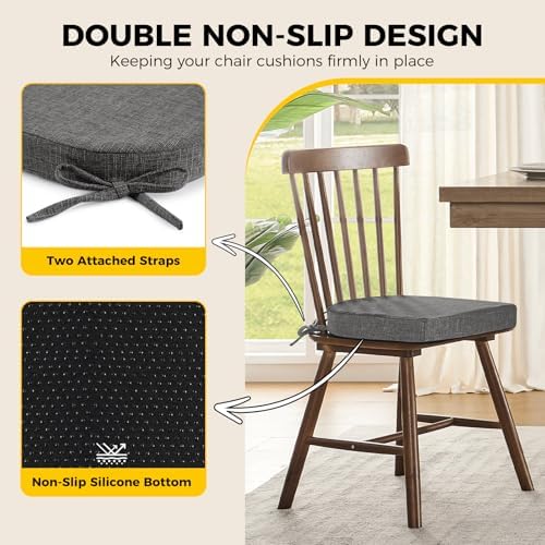 downluxe Indoor Chair Cushions for Dining Chairs, Soft and Comfortable Textured - Image 4