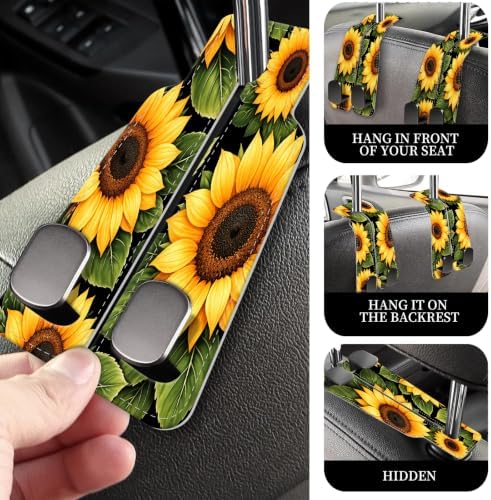 PU Leather Car Seat Hook, Storage Headrest Hanger, Cute Car Backseat Organizer - Image 2