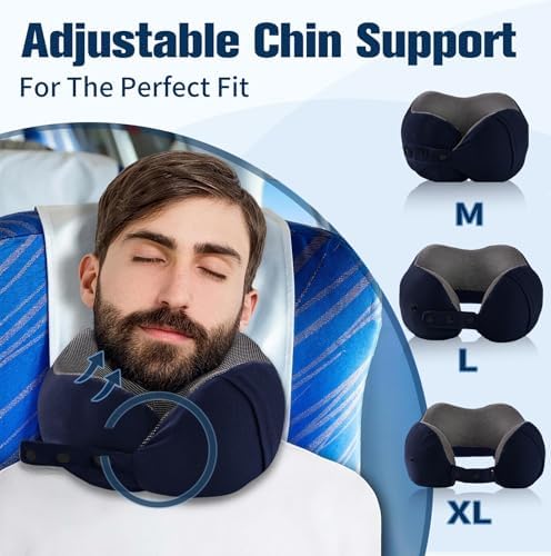 Cirorld Neck Pillow for Traveling, Travel Pillows for Airplanes Navy - Image 3