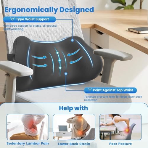 Lumbar Support Pillow, Memory Foam Back Cushion - Image 2