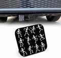 Trailer Hitch Cover Plug Skeleton Skull, Funny Cute Dancing Skeleton Skulls by Beabes