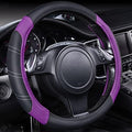 CAR PASS Line Rider Microfiber Leather Sporty 14.5-15 inch Steering Wheel Cover by CARPASS