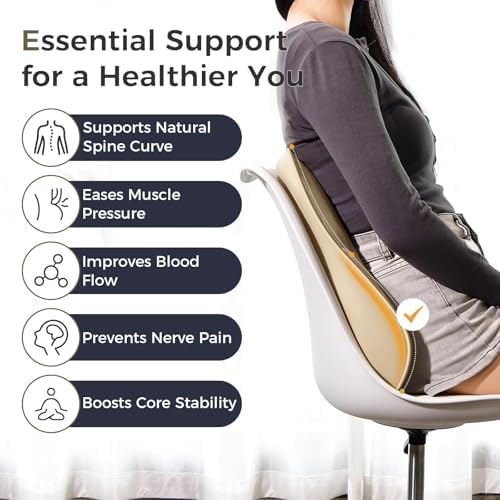 Coverado Lumbar Support Pillow for Car, Ergonomic Memory Foam Back Pillow for - Image 3