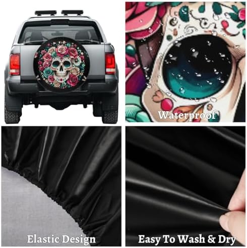 Skull Spare Tire Cover 17in Spare Wheel Covers Tire Storage Cover - Image 4