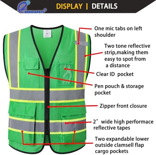 Hi Vis Reflective Safety Vest for Men Women - Image 3