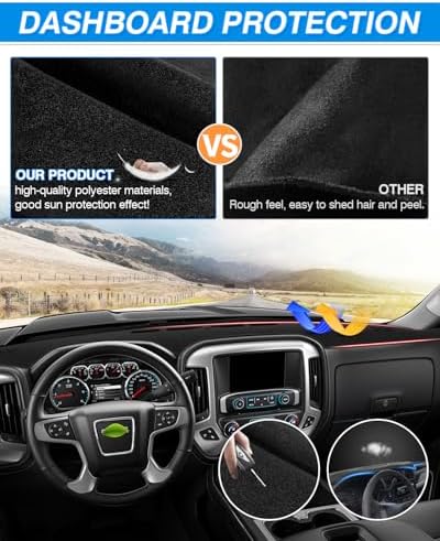 Cartist Black Dash Cover for 2014-2018 Chevrolet Chevy Silverado/GMC Sierra - Image 5