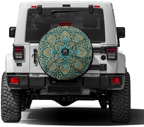 KiuLoam Boho Mandala Turquoise Spare Tire Cover by KiuLoam