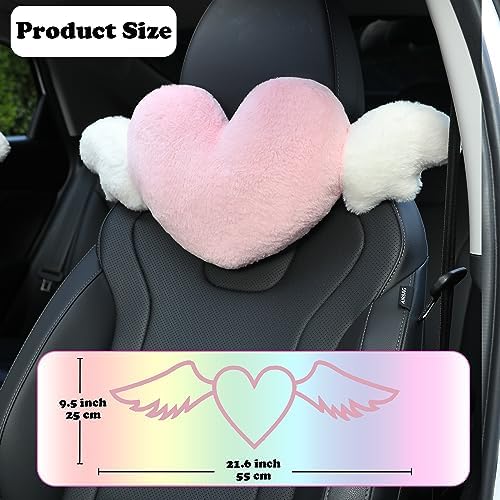 2 Pack Heart Shaped Cute Car Headrest Pillow - Image 2