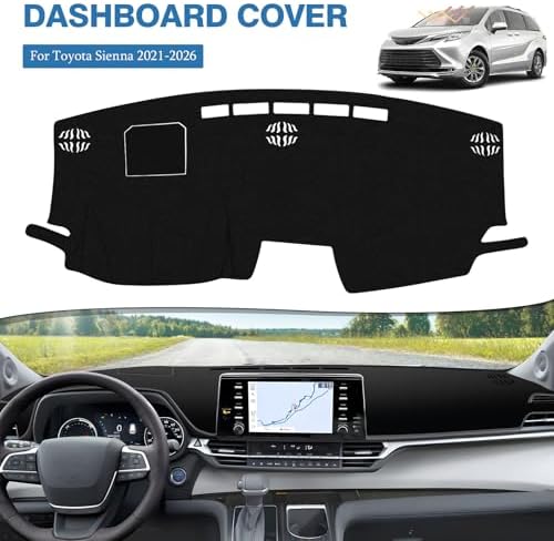 FIILINES Dash Cover for 2021-2025 2026 Toyota Sienna Accessories, LHD Dashboard - Image 2