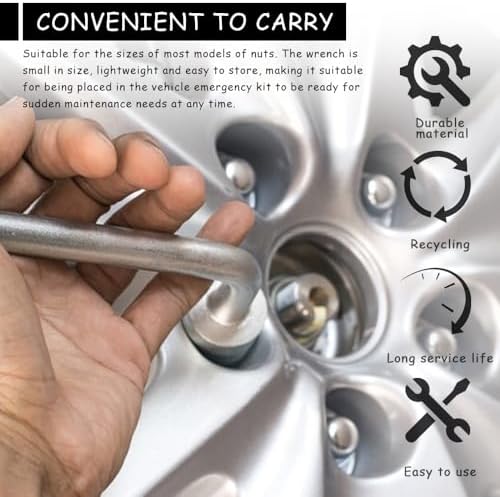 17mm Car Spare Tire Lug Wrench, L-Shaped Socket Tire Wrench - Image 4