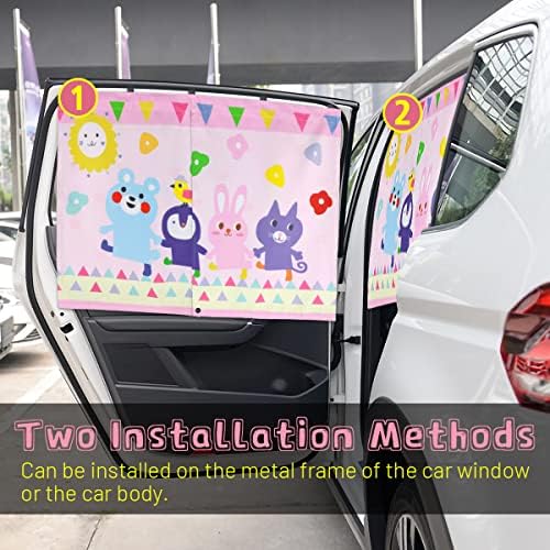 Car Window Shade for Baby, Cute Patterns Car Window Curtains for Sun Glare Block - Image 6