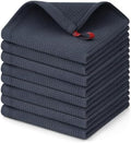 Homaxy 100% Cotton Waffle Weave Dish Cloths, 8 Pack, Dark Grey by Homaxy