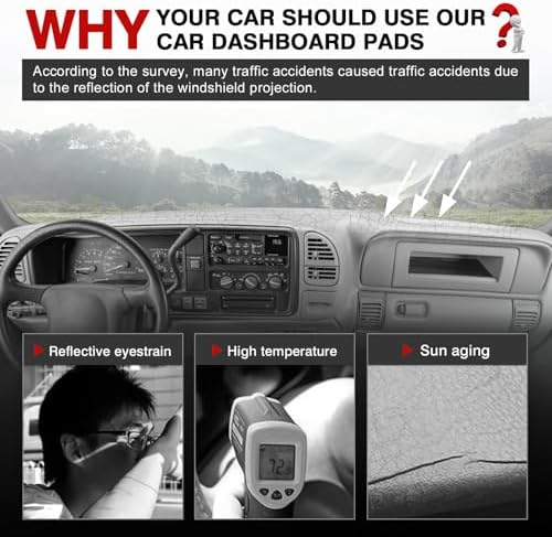 Autorder Dashboard Cover Mat for 1997-2000 Chevy Chevrolet Silverado/GMC Sierra - Image 2