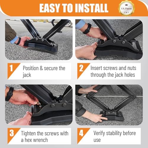 HOXWELL RV Stabilizer Jack Pads 4 Pack, Heavy Duty Solid Rubber Scissor Jack - Image 5