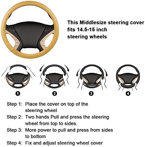 HAOKAY Top Grade Red Genuine Leather Steering Wheel Cover Women, Luxury - Image 6