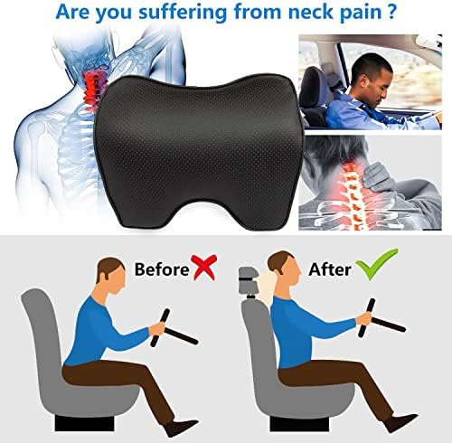 Car Headrest Pillow，Leather Neck Rest Pillow - Image 2