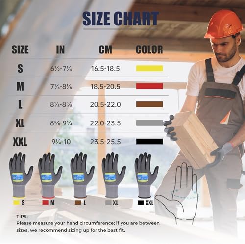 HANDLANDY 6 Pairs Safety Work Gloves - Image 6