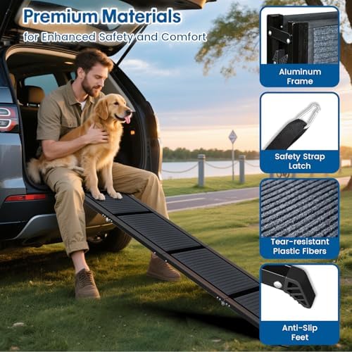 HBTower 67" L x 17.3" W Folding Dog Car Ramp - Image 7