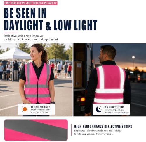 AYKRM 12 colour High visibility viz vest hi vis viz reflective work - Image 3
