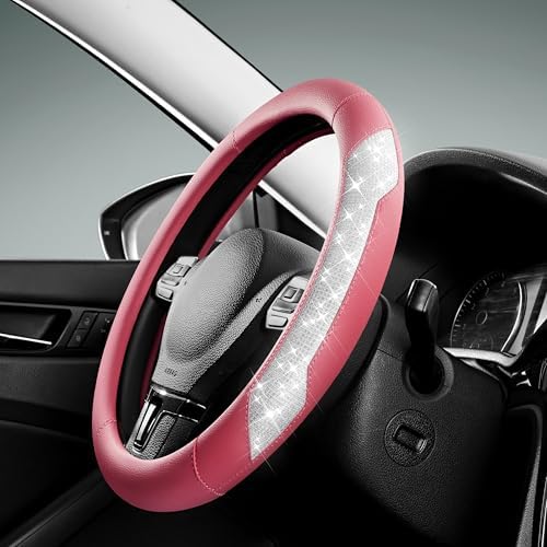 PIC AUTO Steering Wheel Cover, Sparkly Crystal Bling Glitter by PICAUTO