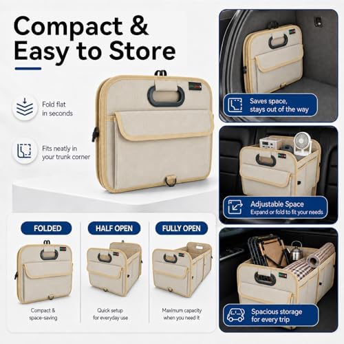 PAT SAM'S Car Trunk Organizer for SUV, Collapsible Storage Box - Image 5