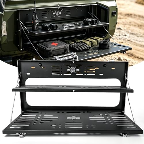 2-Tier Tailgate Table for Jeep Wrangler JK JL JKU JLU 2007-2026, Heavy-Duty by NKCELLPOWER