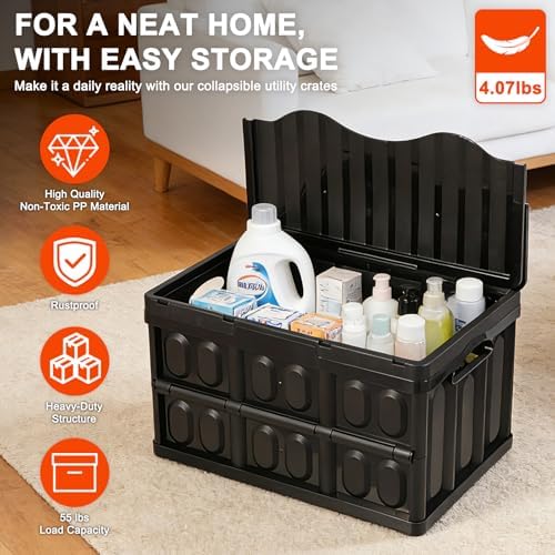 3-Pack Plastic Collapsible Storage Bins - Image 4