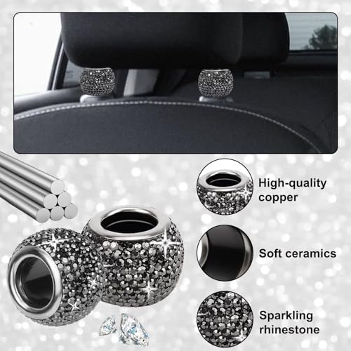 BFXM 4 Pcs Car Headrest Collars, Bling Head Rest Collars Rings Decoration - Image 4