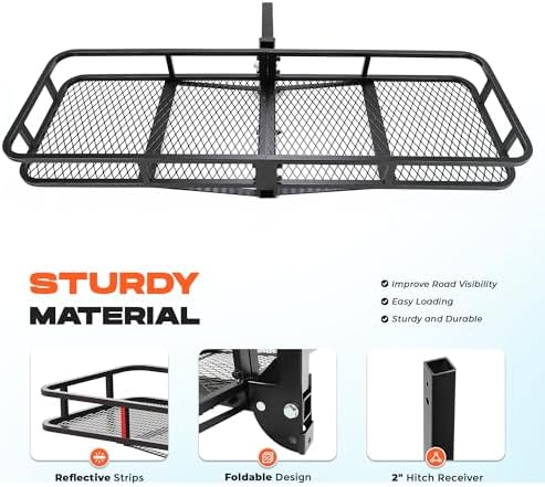 ALMULOO Folding Hitch Cargo Carrier 61.5"x19.5"x5.5" 550LBS - Image 6