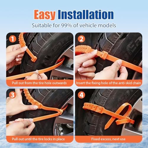 Universal Anti-Skid Snow Tire Chains, 2026 Upgrade Emergency Traction Cables - Image 3