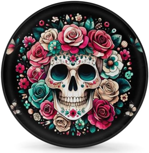 Skull Spare Tire Cover 17in Spare Wheel Covers Tire Storage Cover by YoYoYuchong