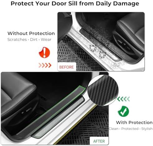 Carbon Fiber Wrap Tape for Car Door Sill Protector - Image 2