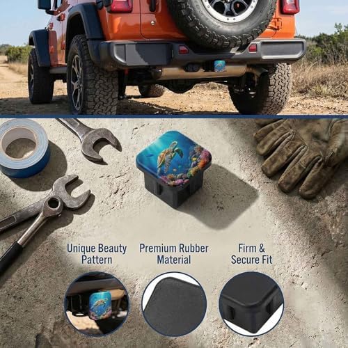 2 Inch Sea Turtle Trailer Hitch Cover Rubber Receiver Tube Plug Cap, Tow Hitch - Image 3