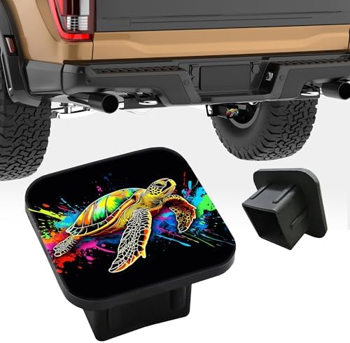 Trailer Hitch Cover Colorful Sea Turtle Square 2 Inch Receiver Tube Plug Cover - Image 5
