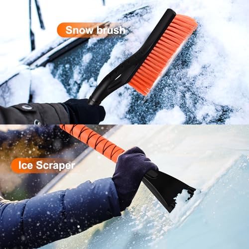 27" Heavy Duty Snow Brush and Ice Scraper | Scratch-Free Bristle Head & - Image 6