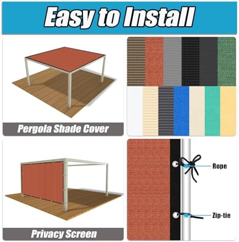 Amagenix 90% Pergola Shade Cover 6' X 16' Sun Shade Cloth - Image 4