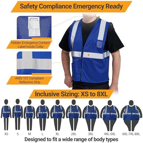 AYKRM 2 Pocket Mesh High Visibility Reflective Safety Vest - Image 5