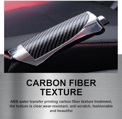 Eratus Car Handbrake Cover, Carbon Fiber Decorative Anti-Scratch Protective - Image 6