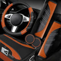 NBTEPEM 6 Pcs Brown Steering Wheel Cover Set, Sport Microfiber Leather Steering by NBTEPEM