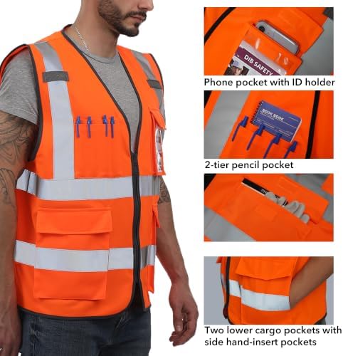 Dib Safety Hi Vis Reflective Safety Vest - Image 3