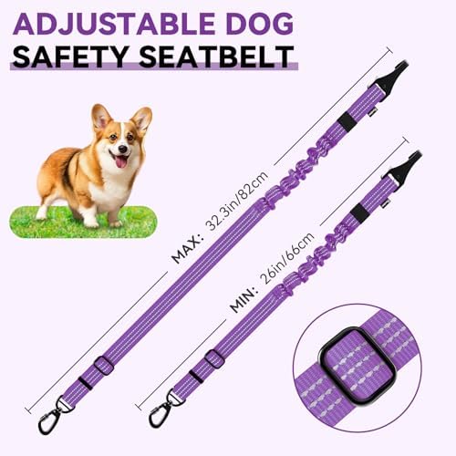 Pawaboo Dog Seatbelt for Car, 3-in-1 Dog Seat Belt Bungee, Shockproof Dogs - Image 6