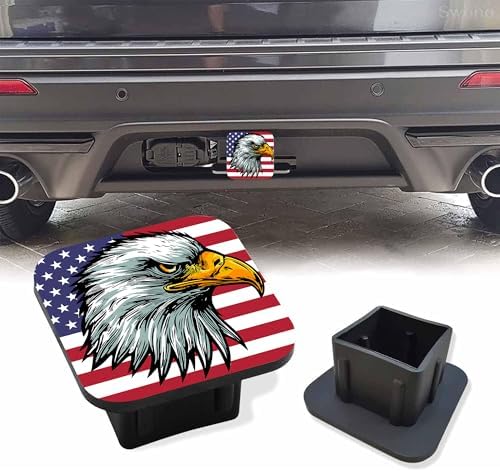 Trailer Hitch Cover, Bald Eagle on American Flag Hitch Cover Rubber Towing by Unknown
