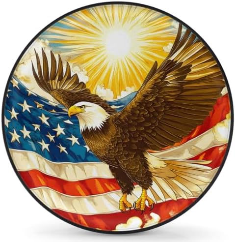 Rv Spare Tire Cover Wheel American Flag Eagle Sun Tire Covers Wheel Protectors by FengQuGou