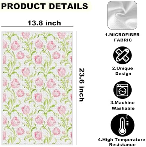 2 Pcs Floral Kitchen Towels Decorative Hand Towels - Image 2