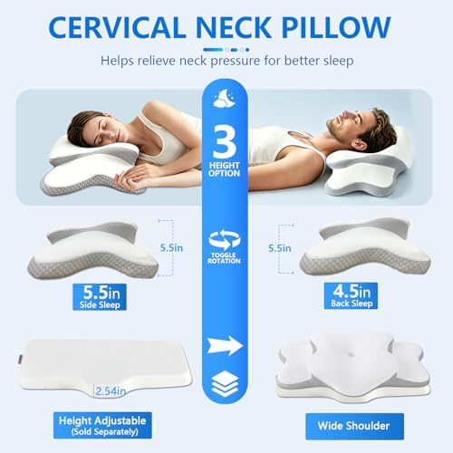 Cervical Neck Pillow for Neck Pain Relief & Side Sleeper | Ergo Pillow for - Image 2