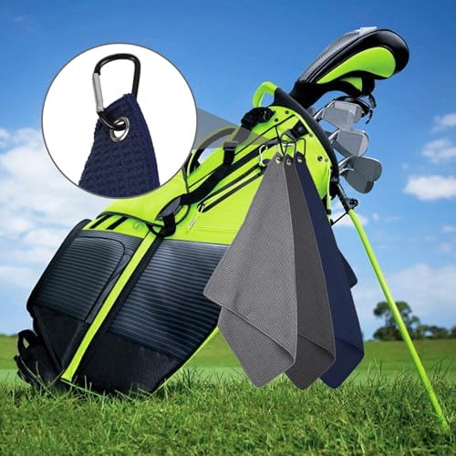 3 Pack 16" X 16" Golf Towels for Golf Bags, 3 Dark-Blue Colors - Image 2